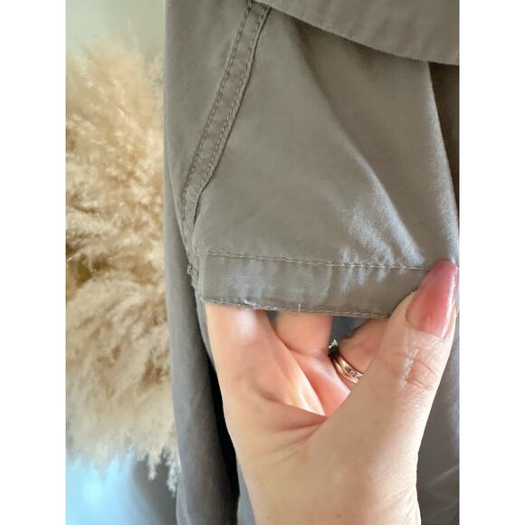 Loft Lightweight Gray Cotton Utility Jacket Large Casual Zip Up Fall Coat - Picture 10 of 11